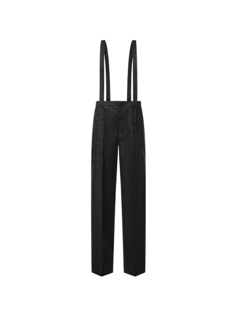 DONDUP check-print suspender trousers Grey DP842QF0208DXXX