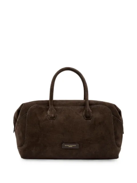 GIANNI CHIARINI suede top-handle clutch bag Brown BS12241COMMCMPL974