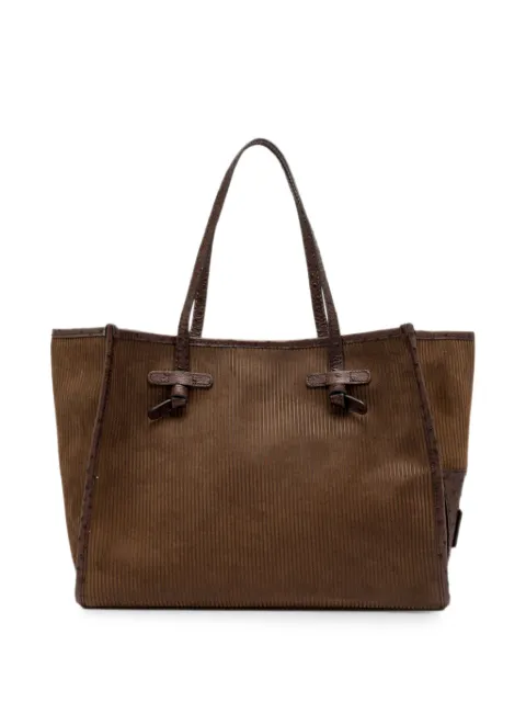 GIANNI CHIARINI Marcella corduroy-effect tote bag Brown BS12470TMBY