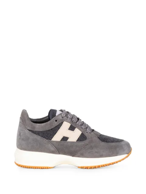 Hogan logo-patch panelled sneakers Grey HXW7130GC80VJ6