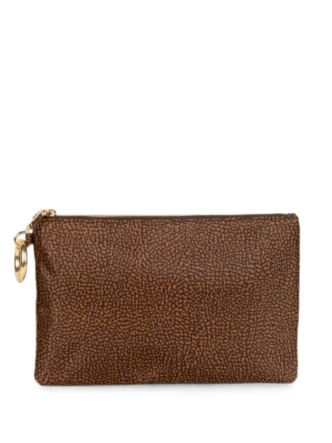 Borbonese animal-print logo-plaque clutch bags Brown 910201130354385