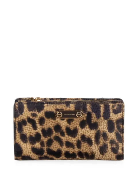 Borbonese leopard-print logo-plaque wallet Brown 91020098030