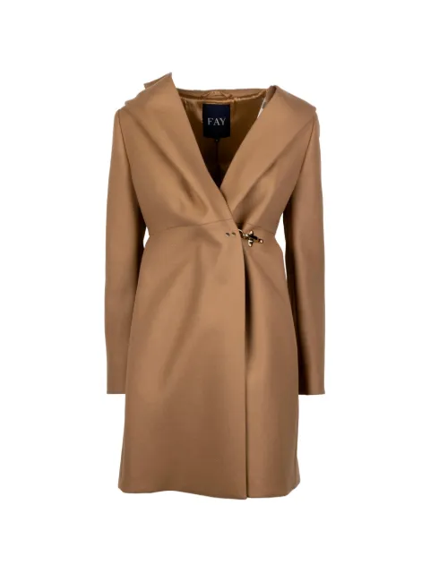 Fay hooded lobster-claw-fastening coat Brown NAW54533110