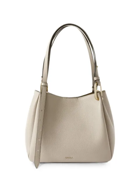 Furla logo-print grained-leather tote bag Neutrals WB02020HSF000