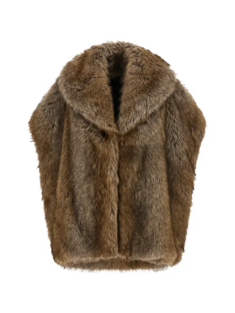 B&B COUTURE Brigitte faux-fur jacket Brown BRIGITTEOVERVESTWOLF