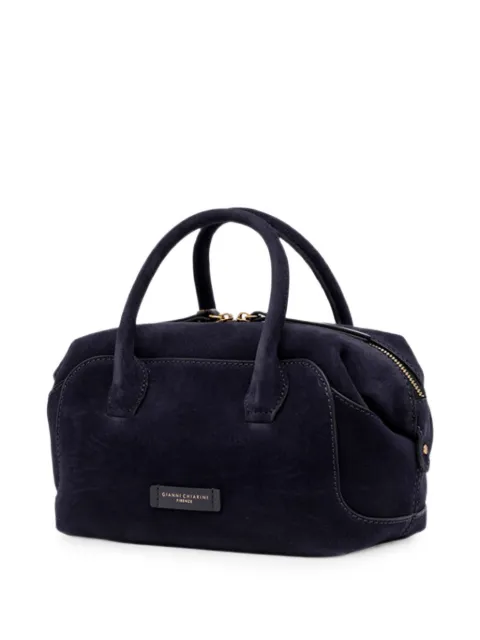 GIANNI CHIARINI Gemma suede-finish logo-plaque tote bag Blue BS12240