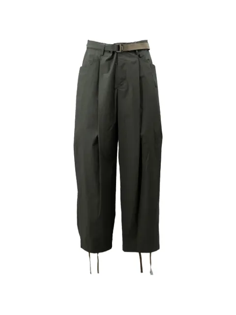 sacai belted drawstring-hem trousers Green 2604043M