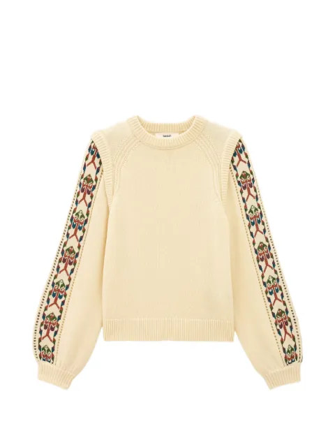 Ba&Sh geometric-pattern puff-sleeve knit Neutrals 1H26ELDA