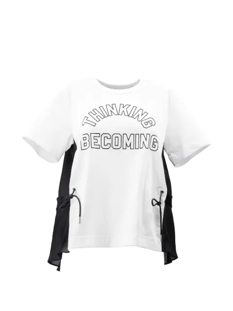sacai panelled drawstring T-shirt White 2608630