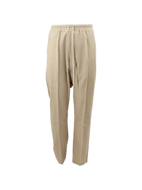 Rick Owens drop-crotch drawstring trousers Neutrals RU02F4380FLM