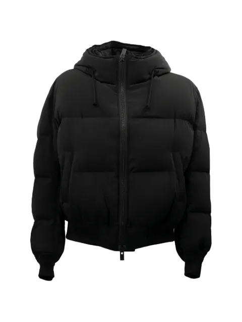 Yohji Yamamoto quilted hooded jacket Black HWY03500