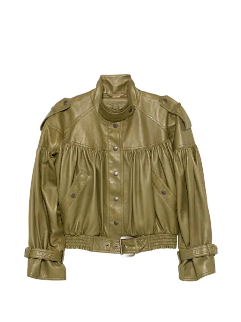 Chloé high-neck cropped jacket Green CH26ACV19201