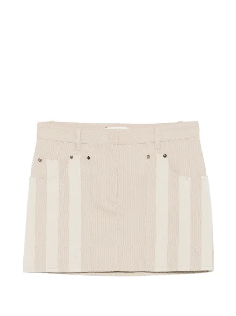 FENDI strip-detail denim mini skirt Neutrals FLQ611AW8I