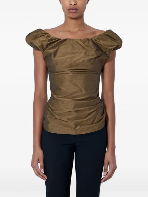 Vivienne Westwood ruched off-shoulder top Brown 15050019W01JQ