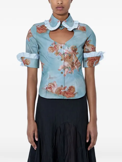 Vivienne Westwood angels-print blouse Blue 1501006IW01M0O310