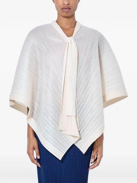Pleats Please Issey Miyake tie-neck pleated blouse Neutrals PP66JE23139