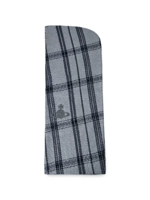 Vivienne Westwood plaid-pattern Orb-motif scarf Grey 8102001BK008GN401