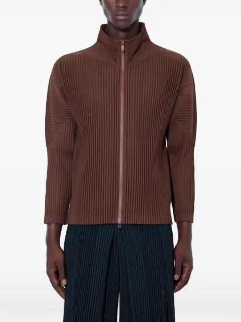 Homme Plissé Issey Miyake Color Pleats 2 high-neck jacket Brown HP66JL13048