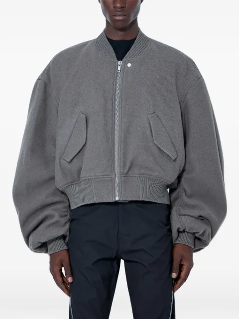 Rick Owens Secchia Flight in dust boiled wool jacket Grey RU02F4792WBD