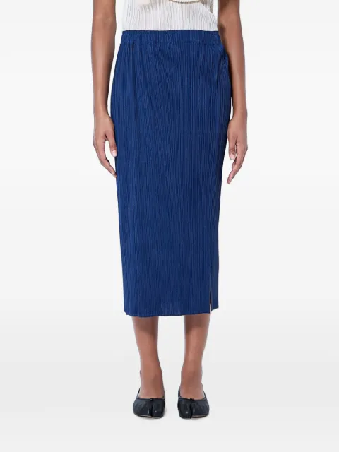Pleats Please Issey Miyake midi Monthly Colors pleated side-slit skirt Blue PP66JG15575