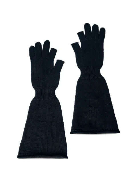 Rick Owens wool long gloves Black RU02F4489M