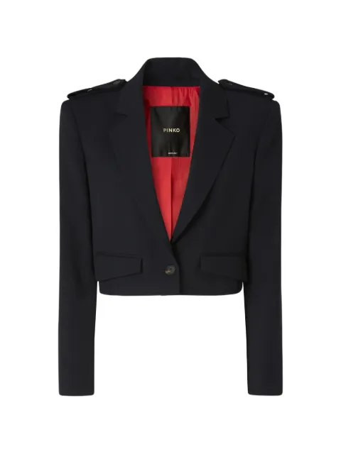 PINKO Cropped jacket with epaulettes Black 107715A3MS
