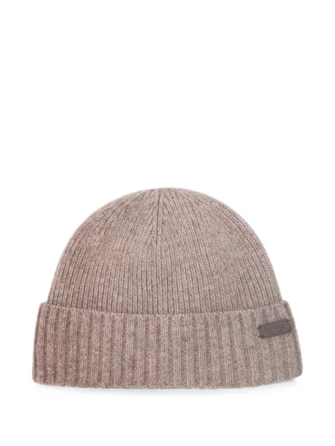 Barbour Carlton ribbed-knit beanie hat Neutrals MHA0449