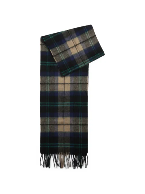 Barbour tartan-check fringed scarf Blue USC0002