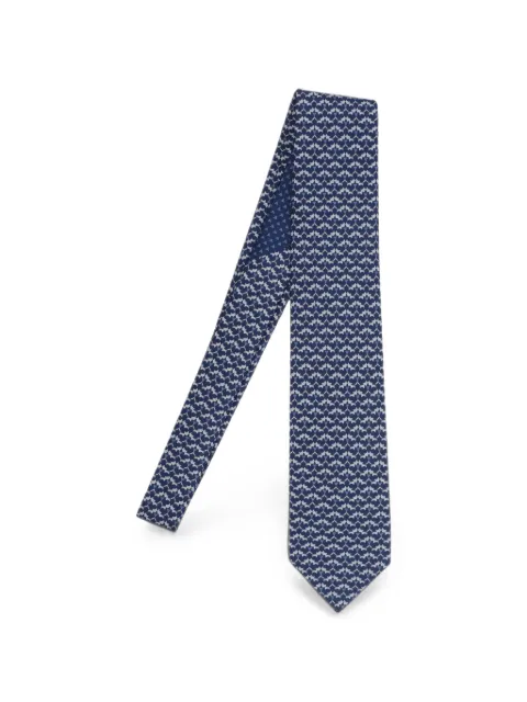 Ferragamo Tales-print silk tie Blue 789828