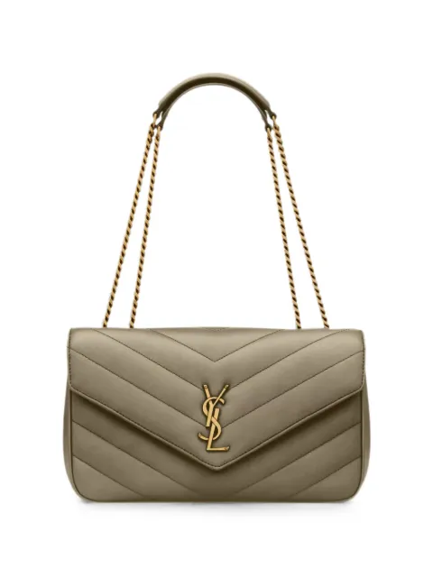 Saint Laurent Loulou medium in matelassé lambskin Green 801439AAEAX