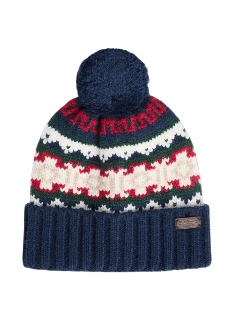 Barbour Kane beanie hat and scarf set Blue MGS0108