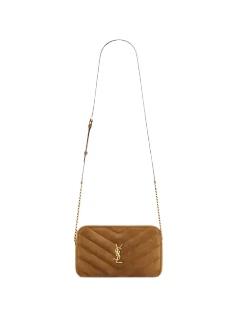 Saint Laurent Loulou camera bag in matelassé suede Brown 869468AAEY6