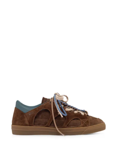 SANTHA Love Park suede cut-out sneakers Brown YM06LPSBBR