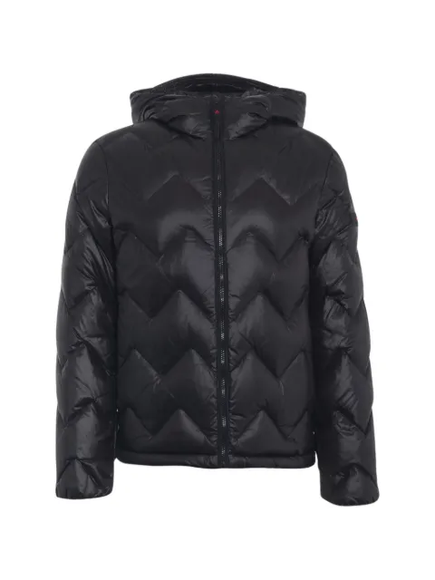 Peuterey chevron-quilted hooded jacket Black PEU597901182061