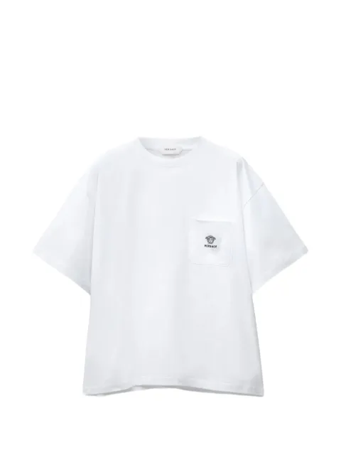 Versace embroidered cotton-jersey T-Shirt White 10245741A17915