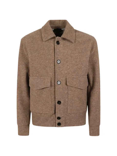 DONDUP button-up patch-pocket shirt jacket Neutrals JU051KF0262UXXX