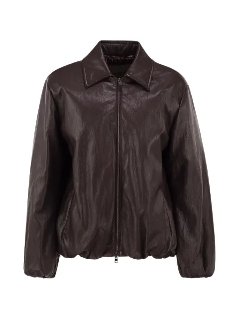 Herno faux-leather bomber jacket Red GI000413D12928
