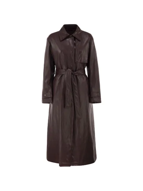 Herno belted leather-effect trench coat Brown IM000209D12928