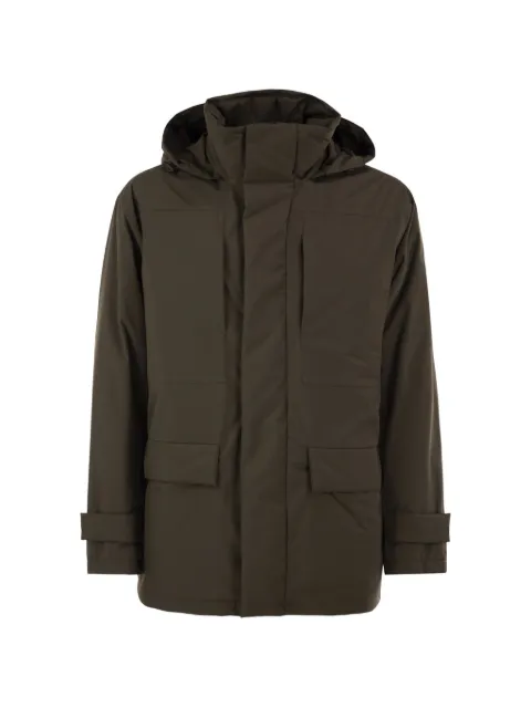 Herno hooded concelaed-fastening parka Brown PI001377U128408815