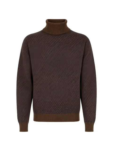 Manuel Ritz geometric-pattern roll-neck sweater Brown 4132M52426383329