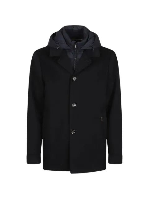 Moorer hooded layered coat Blue MOUGI101289BAROLOLENAVY