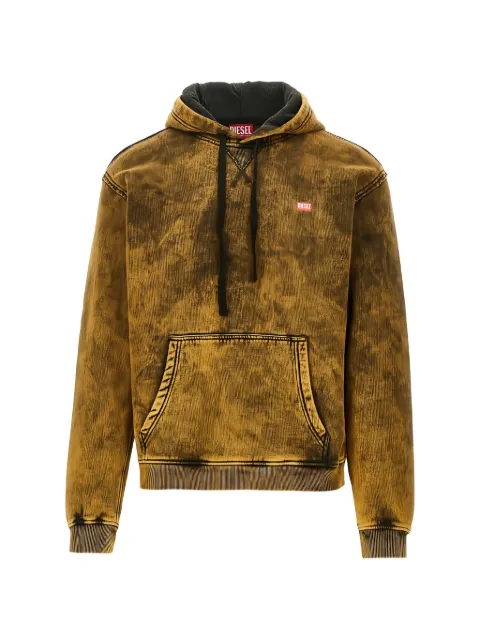 Diesel acid-wash logo-patch hoodie Yellow A229220AGBZ78JA