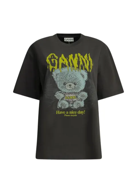 GANNI Forest Teddy T-shirt Black A1050303