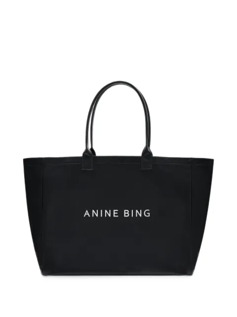 ANINE BING Leo coated canvas tote Black A1312642