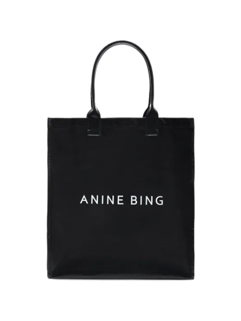 ANINE BING Leonie coated canvas tote Black A1312766