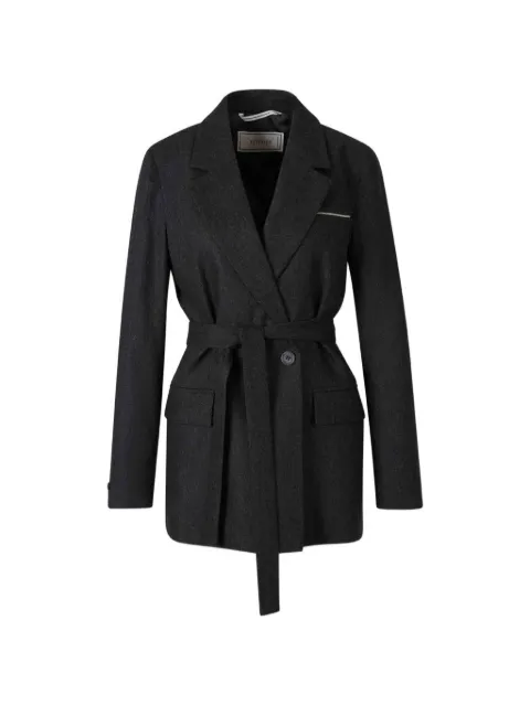 Peserico belted notch-lapels blazer Grey A01747A03358