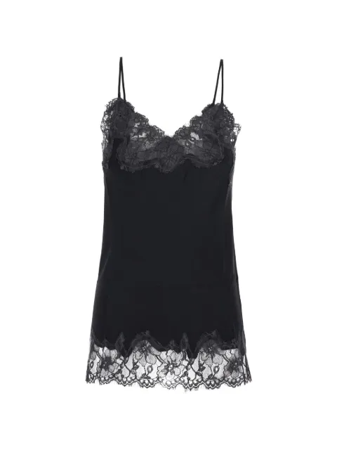 Gold Hawk Marilyn lace-trim silk top Black GH156