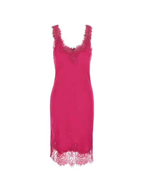 Gold Hawk Megan lace-trim silk midi dress Pink GH2004