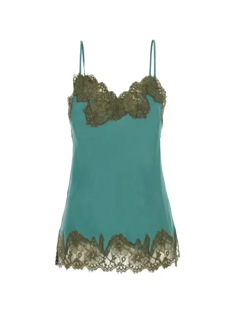 Gold Hawk Marilyn Bias lace-trim top Blue GH156