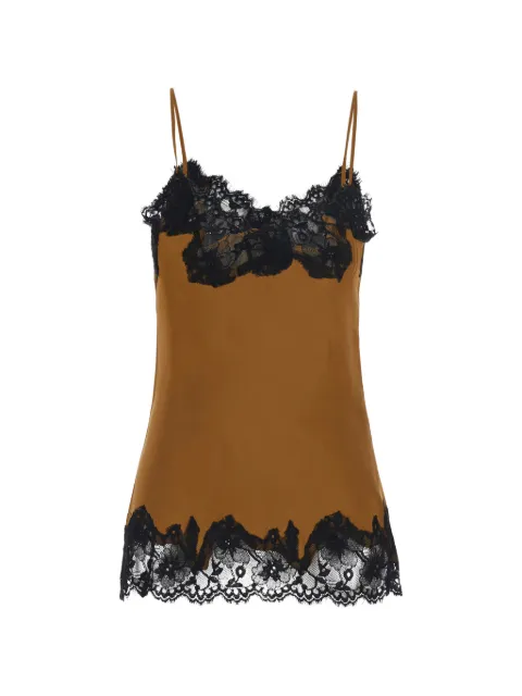Gold Hawk Marilyn lace-trim silk top Brown GH156